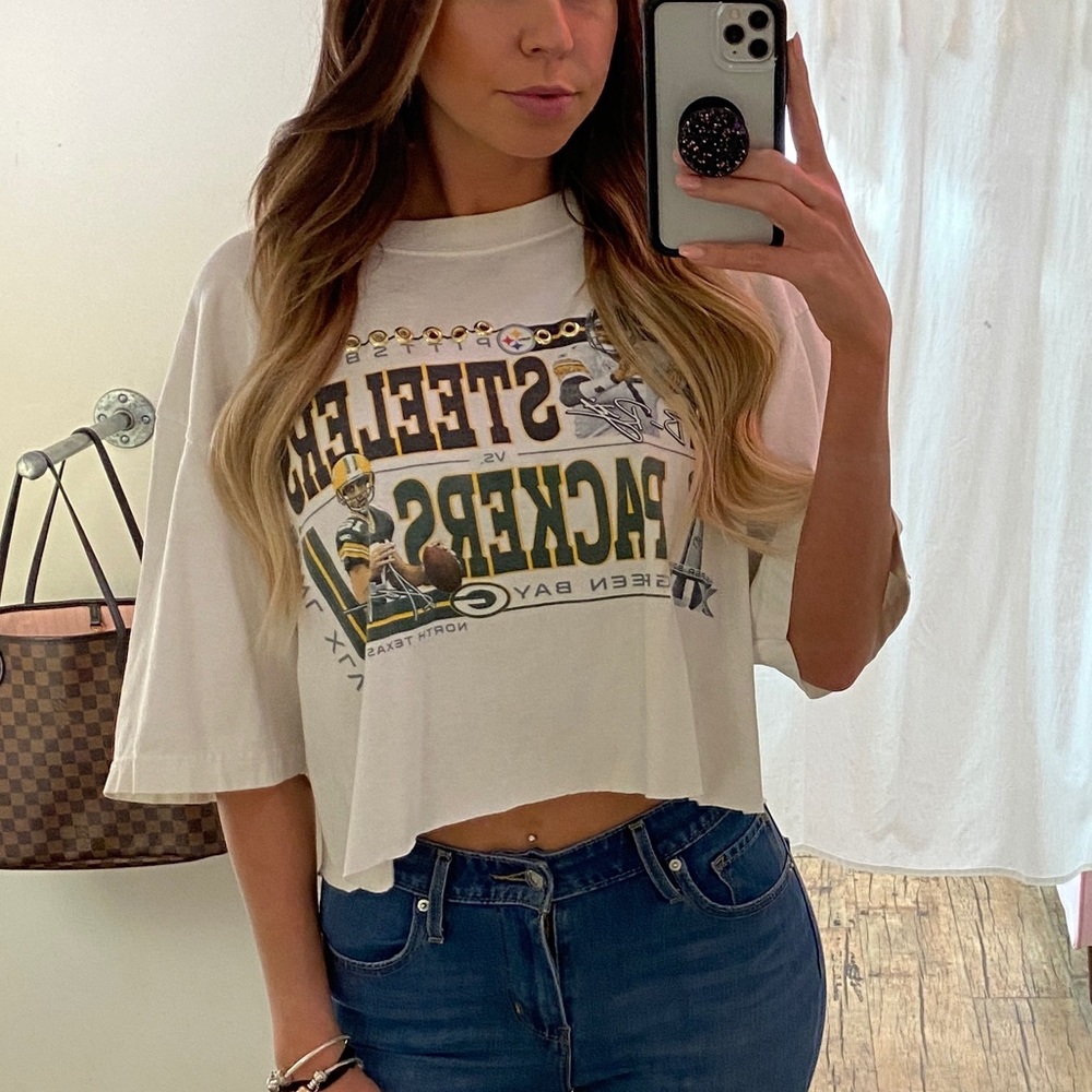 Vintage Steelers/Packers Super Bowl Crop